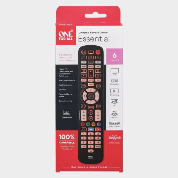 TELECOMMANDE UNIVERSELLE ESSENTIAL 6 NOIR