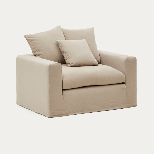 FAUTEUIL NORA 140 CM  DEHOUSSABLE LIN