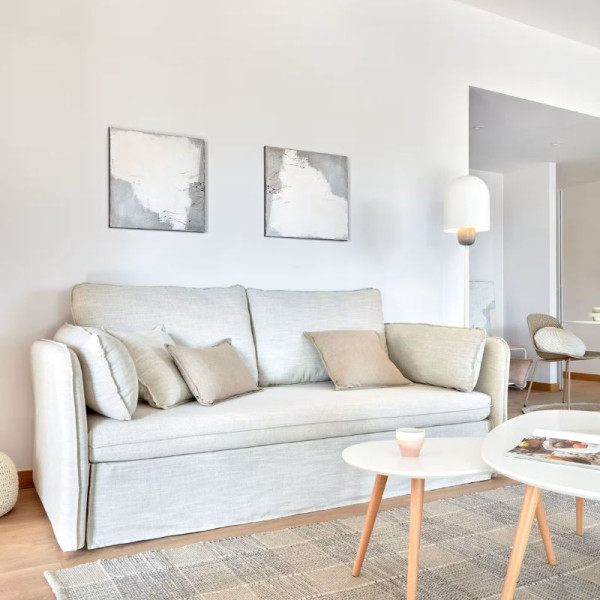 TANIT WHITE SOFA BED BEECH WOOD LEGS NATURAL FINISH 210