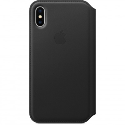 ETUI FOLIO IPHONE X CUIR NOIR