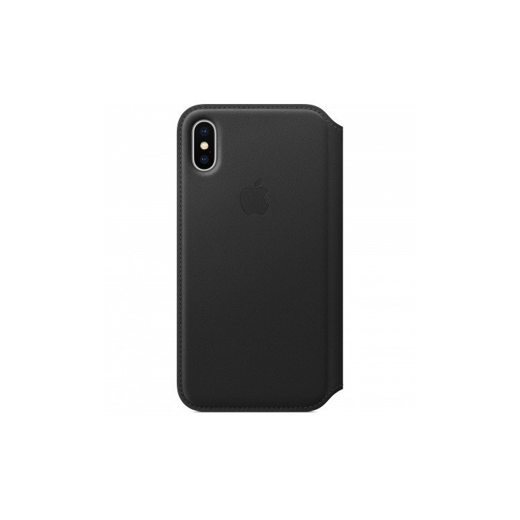 ETUI FOLIO IPHONE X CUIR NOIR