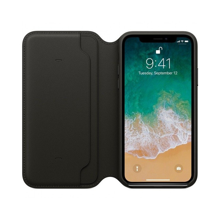 FOLIO IPHONE X CASE BLACK LEATHER