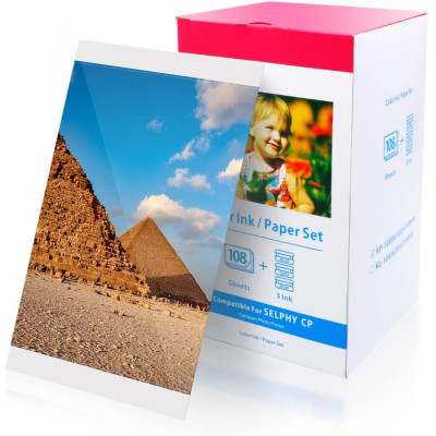 SET SELPHY 100X148MM 108 FEUILLES + ENCRE 2