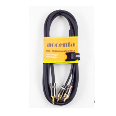 CABLE 2 RCA TO 3.5 STEREO PLUG 12'