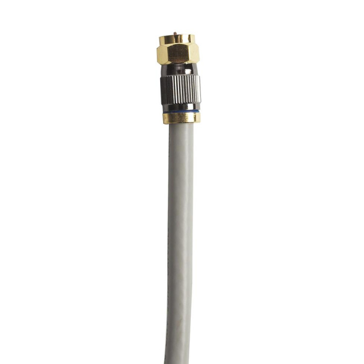CABLE COAX RG6 QUAD SHIELD 3FT / 0.9M GRAY