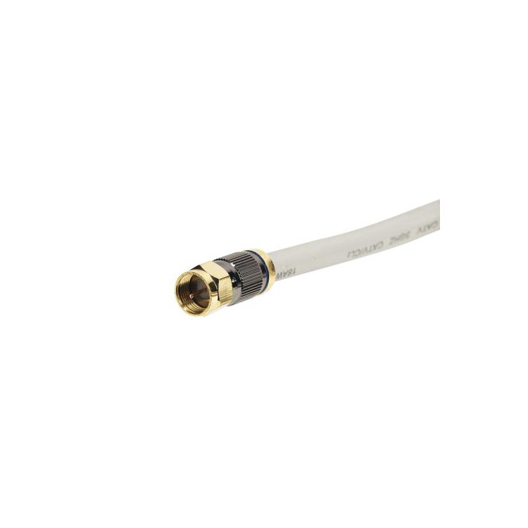 CABLE COAX RG6 QUAD SHIELD 3FT / 0.9M GRAY