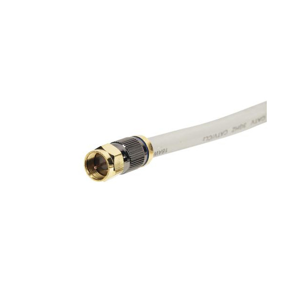 CABLE COAX RG6 QUAD SHIELD 3FT / 0.9M GRAY