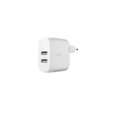 CHARGEUR SECTEUR DOUBLE USB-A 12W X2, BLANC