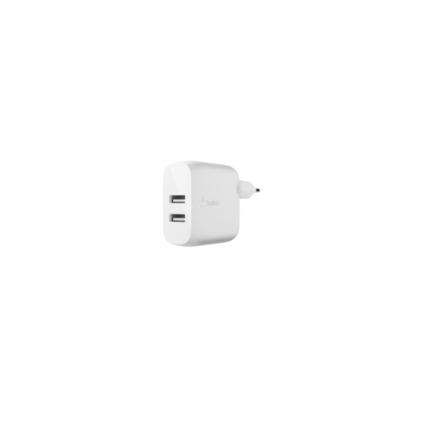 CHARGEUR SECTEUR DOUBLE USB-A 12W X2, BLANC