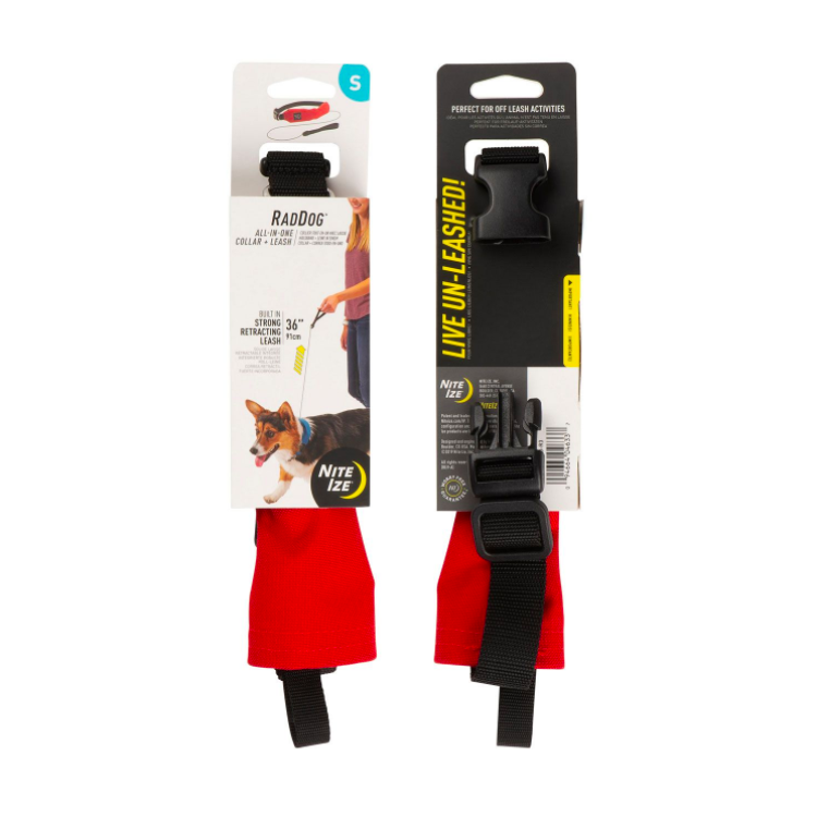 COLAR E CHUMBO RETRÁTIL 91CM RADDOG TS VERMELHO