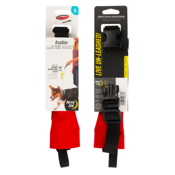 COLLAR AND RETRACTABLE LEAD 91CM RADDOG TS RED