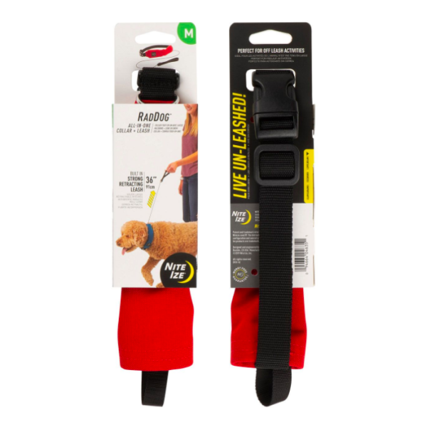 COLLAR AND RETRACTABLE LEAD 91CM RADDOG TM RED