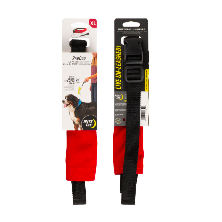 COLAR E CHUMBO RETRÁTIL 91CM RADDOG TXL VERMELHO