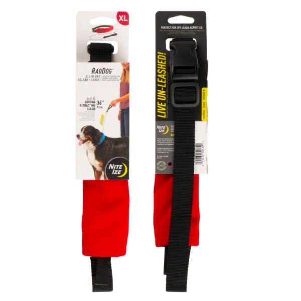 COLAR E CHUMBO RETRÁTIL 91CM RADDOG TXL VERMELHO