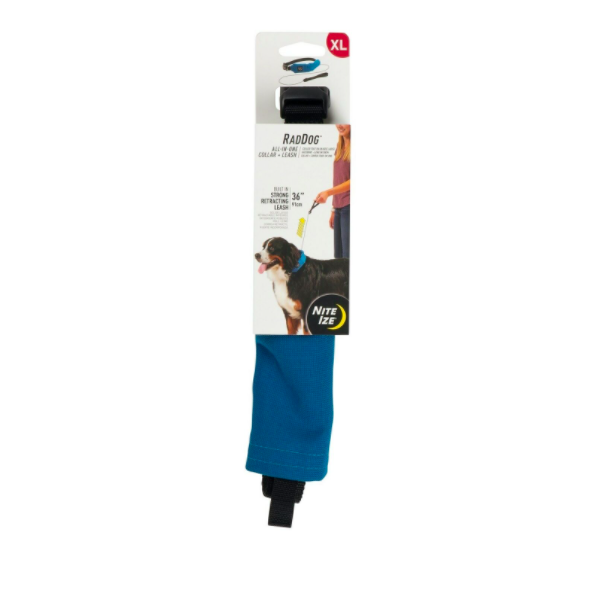 COLLAR AND RETRACTABLE LEAD 91CM RADDOG TXL BLUE