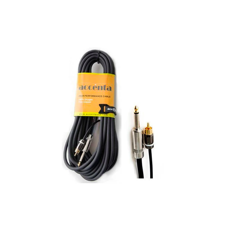 RCA CABLE MALE TO 1/4 MALE 6FT