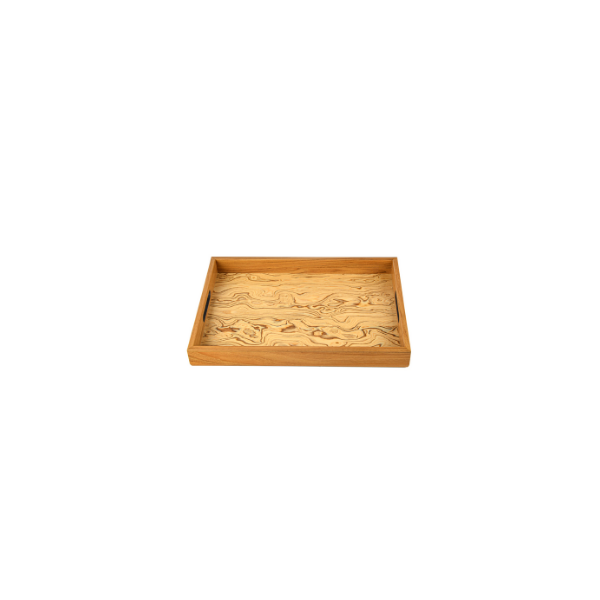 PLATEAU EN BOIS AVEC LOUPE D'OLIVIER