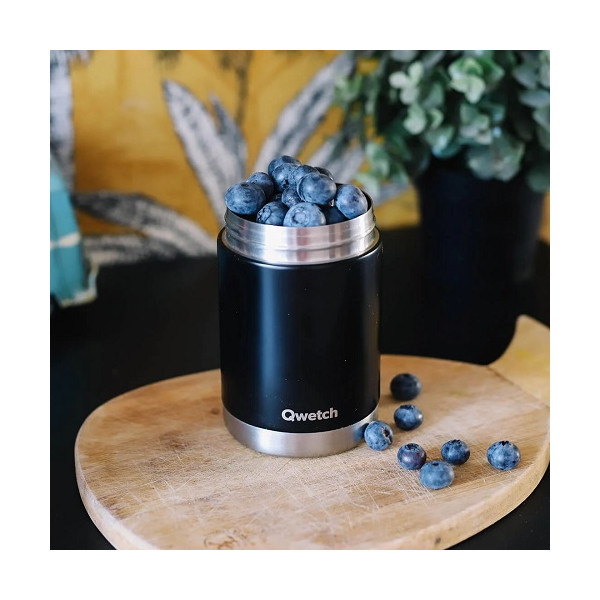 BLACK STAINLESS STEEL INSULATED MEAL BOX 340ML