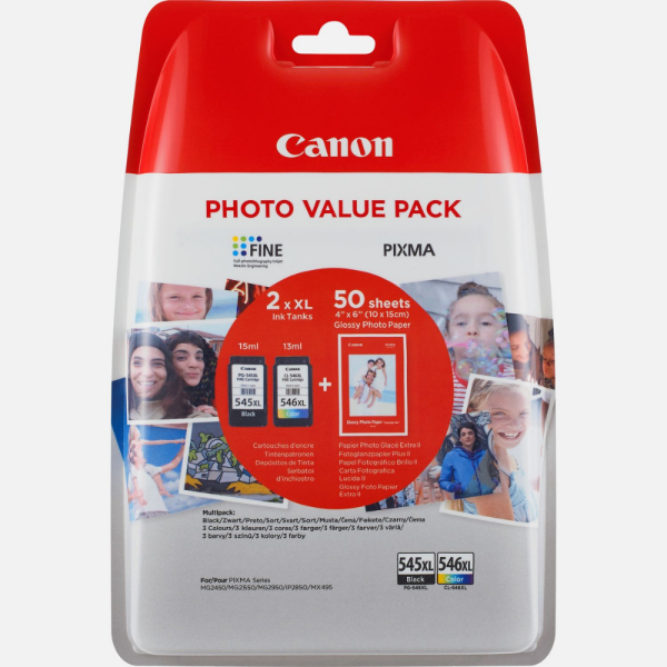 INK CARTRIDGE (X2) PG-545XL / CL-546XL BLACK CYAN YELLOW MAGENTA