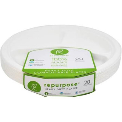 ASSIETTES ROBUSTES COMPOSTABLES 10' BLANC