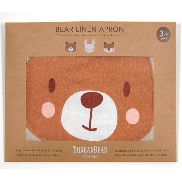 CHILDREN'S LINEN APRON - BEAR