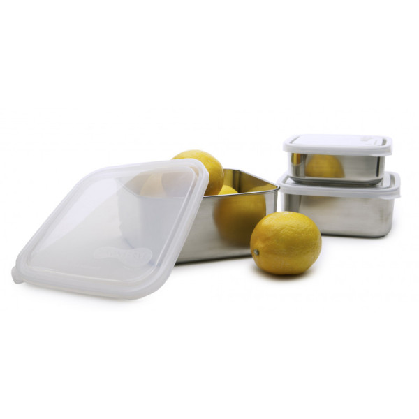 CONTENANT TO-GO GRAND INOX ET COUVERCLE TRANPARENT 946 ML