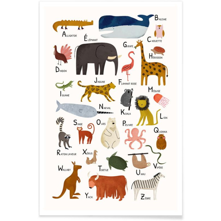 PÔSTER ABECEDÁRIO DE ANIMAIS 60x90