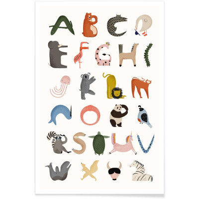 AFFICHE ANIMAL ALPHABET 60x90