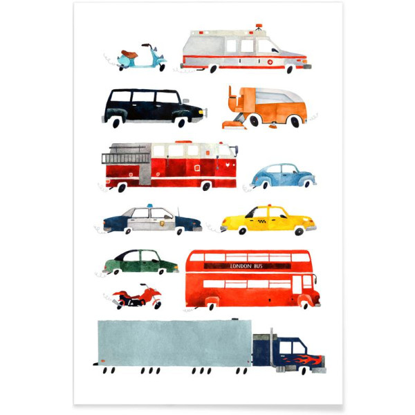 AFFICHE CARS AND LORRIES 60x90