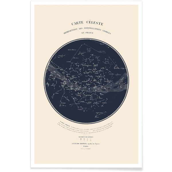 AFFICHE CARTE DU CIEL 60x90
