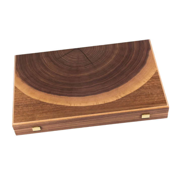 JEU BACKGAMMON EN NOYER NATUREL