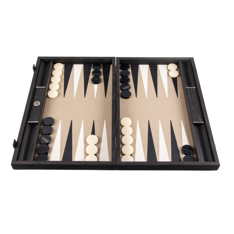 BACKGAMMON SNAKE GAME IN BLACK LEATHER