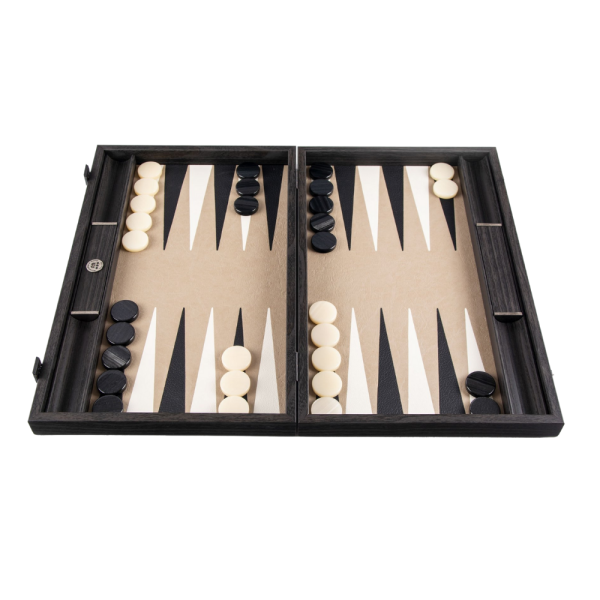 BACKGAMMON SNAKE GAME IN BLACK LEATHER