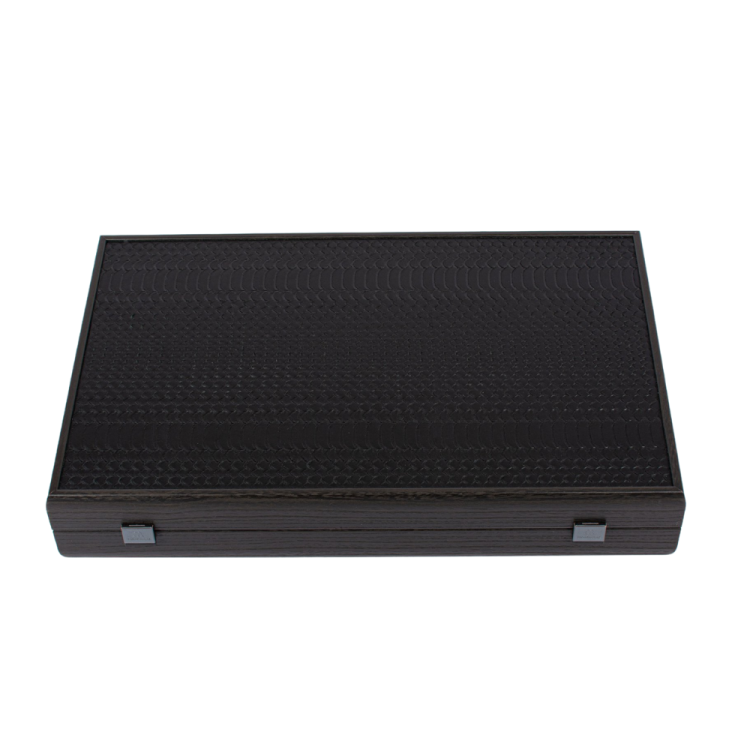 BACKGAMMON SNAKE GAME IN BLACK LEATHER