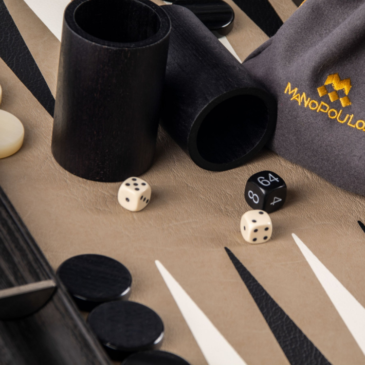 BACKGAMMON SNAKE GAME IN BLACK LEATHER