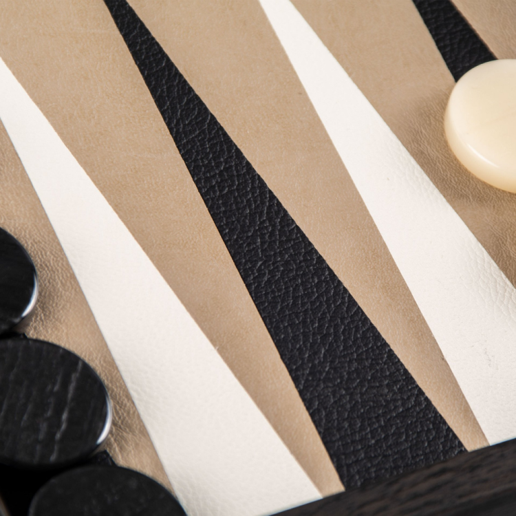 BACKGAMMON SNAKE GAME IN BLACK LEATHER