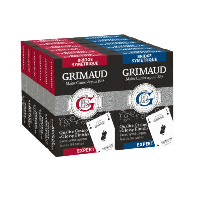 JEU BRIDGE SYMETRIQUE 54 CARTES 4 COULEURS