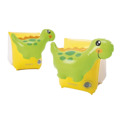 BRASSARDS GONFLABLES DINO 3D JAUNE ET VERT