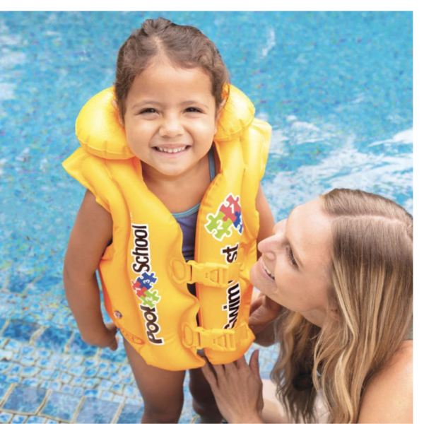 JAQUETA DE NATAÇÃO INFLÁVEL PARA ESCOLA PISCINA 3-6 ANOS