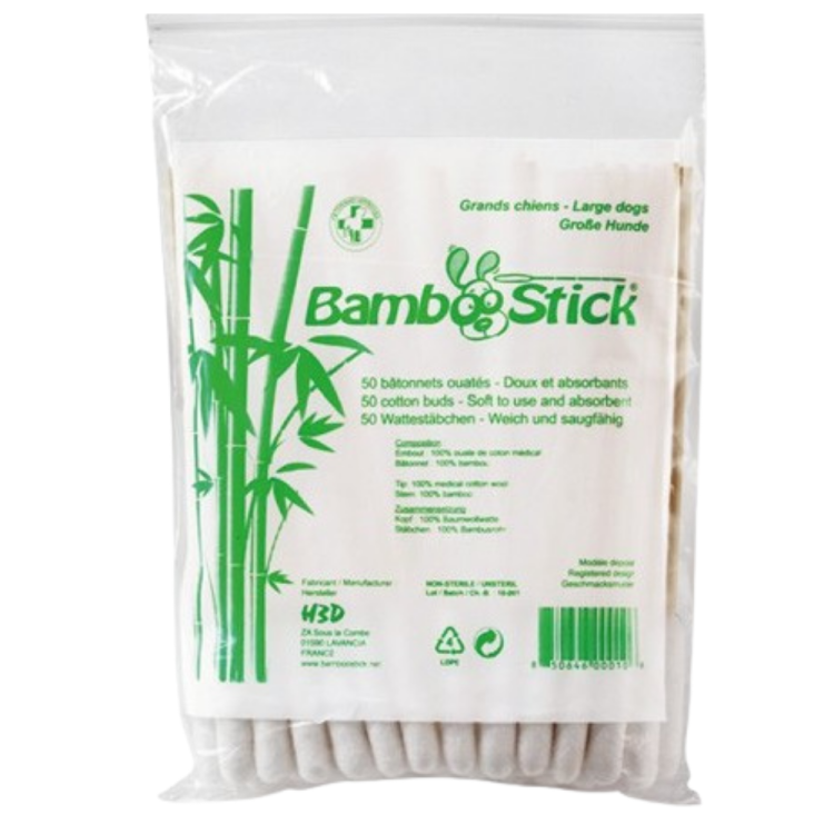 BAG OF 50 COTTON SWABS FOR DOGS SIZE L / XL