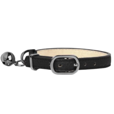 COLLIER POUR CHAT BERLIOZ 30X1 CM CUIR NOIR