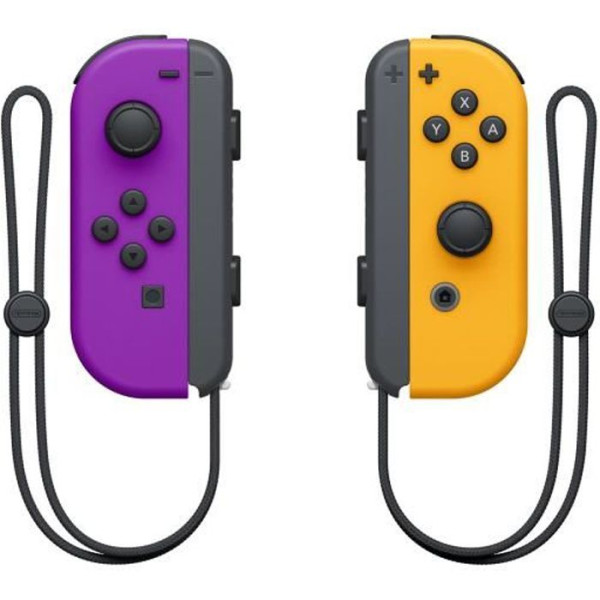 PAIRE DE MANETTES SWITCH JOY-CON GAUCHE VIOLET NÉON ET DROITE ORANGE NÉON