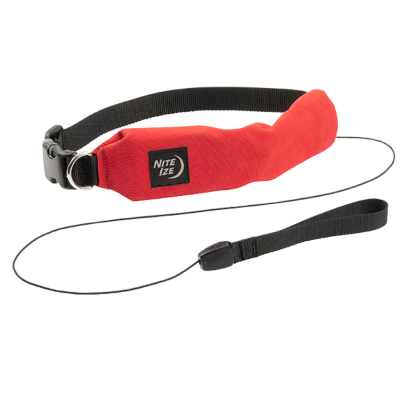 COLLIER ET LAISSE RETRACTABLE 91CM RADDOG TS ROUGE