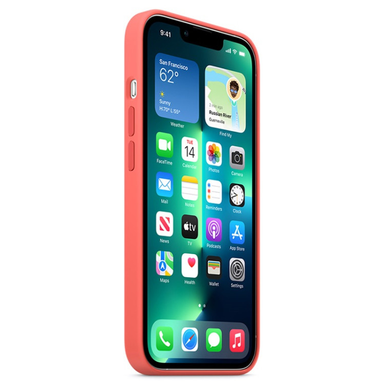 ESTOJO DE SILICONE COM MAGSAFE PARA IPHONE 13 PRO PINK POMELO