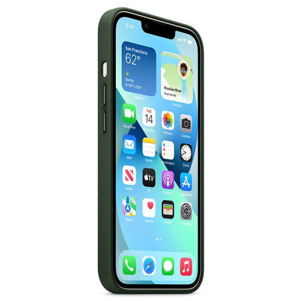 ESTOJO DE COURO COM MAGSAFE PARA IPHONE 13 MINI SEQUOIA GREEN