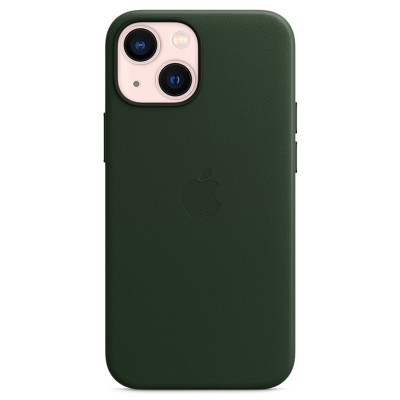 COQUE EN CUIR AVEC MAGSAFE POUR IPHONE 13 MINI VERT SEQUOIA