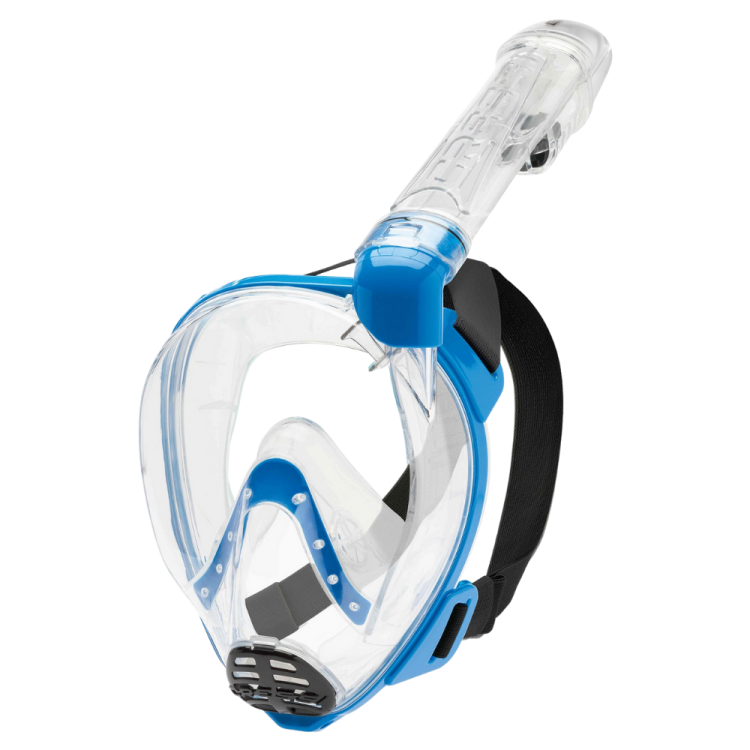 MASQUE INTEGRAL DE PLONGEE JUNIOR BARON 7-12 ANS TRANSPARENT ET BLEU