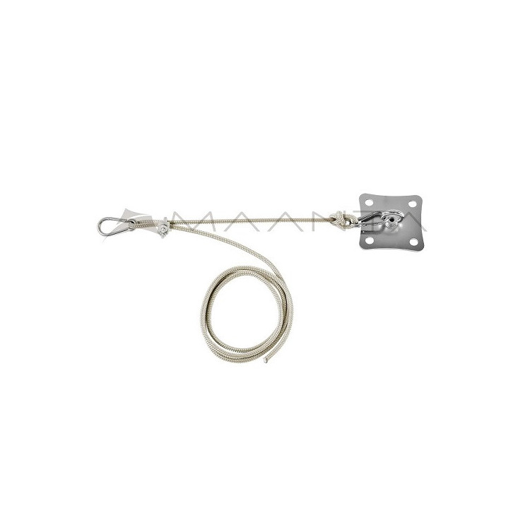 KIT DE FIXAÇÃO PARA PAREDE DE AÇO ÚNICO COM CORDA NÁUTICA PRATA