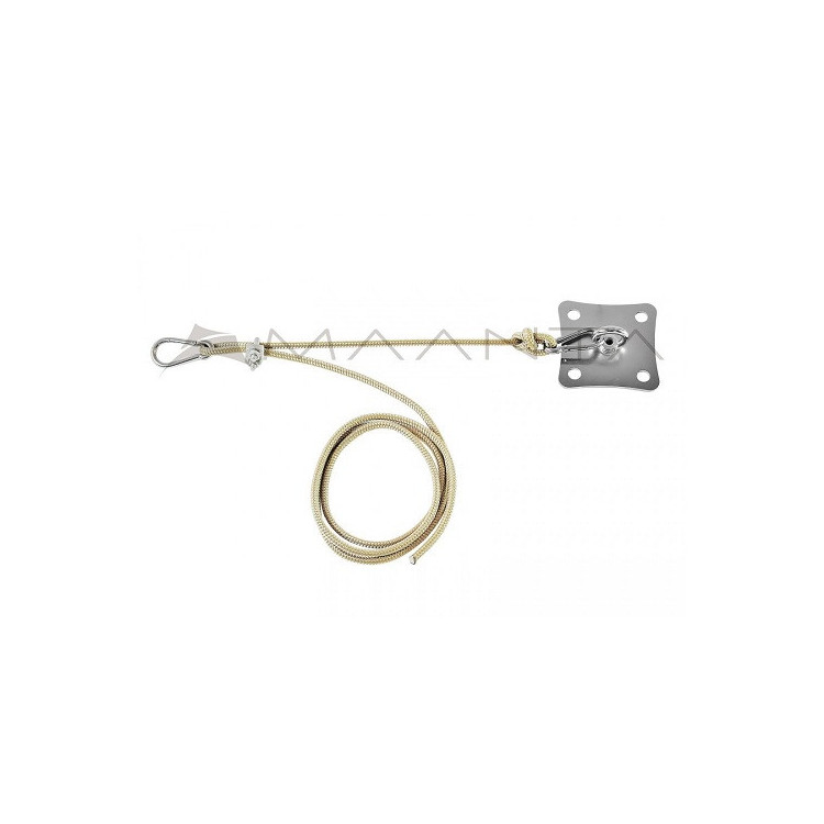 KIT D'ANCRAGE PAROI SIMPLE ACIER GALVANISE AVEC CORDE NAUTIQUE BEIGE