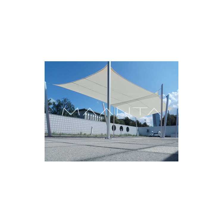 CORTE RADIAL DE VELA SOLARIA 6X6X6M MARFIM